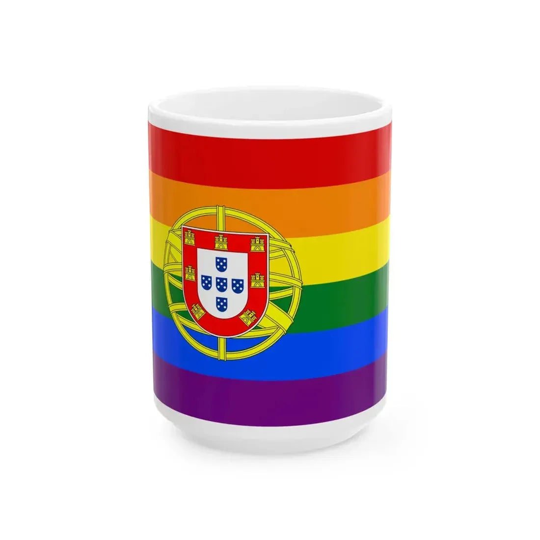 Portugal LGBT flag (Portugal) White Coffee Mug 15oz - Go Mug Yourself