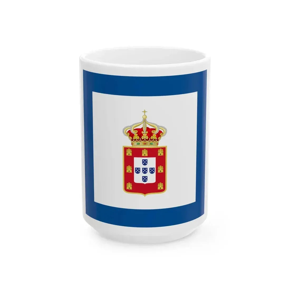 Portuguese Naval Jack 1833 (Portugal) White Coffee Mug 15oz - Go Mug Yourself