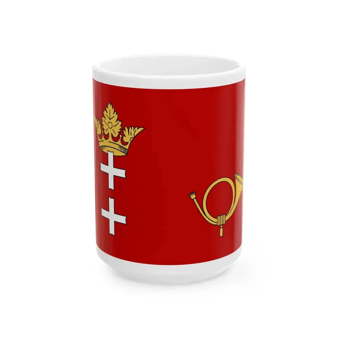 Postal flag and Ensign of the Free City of Danzig Postflagge (Poland) White Coffee Mug 15oz - Go Mug Yourself