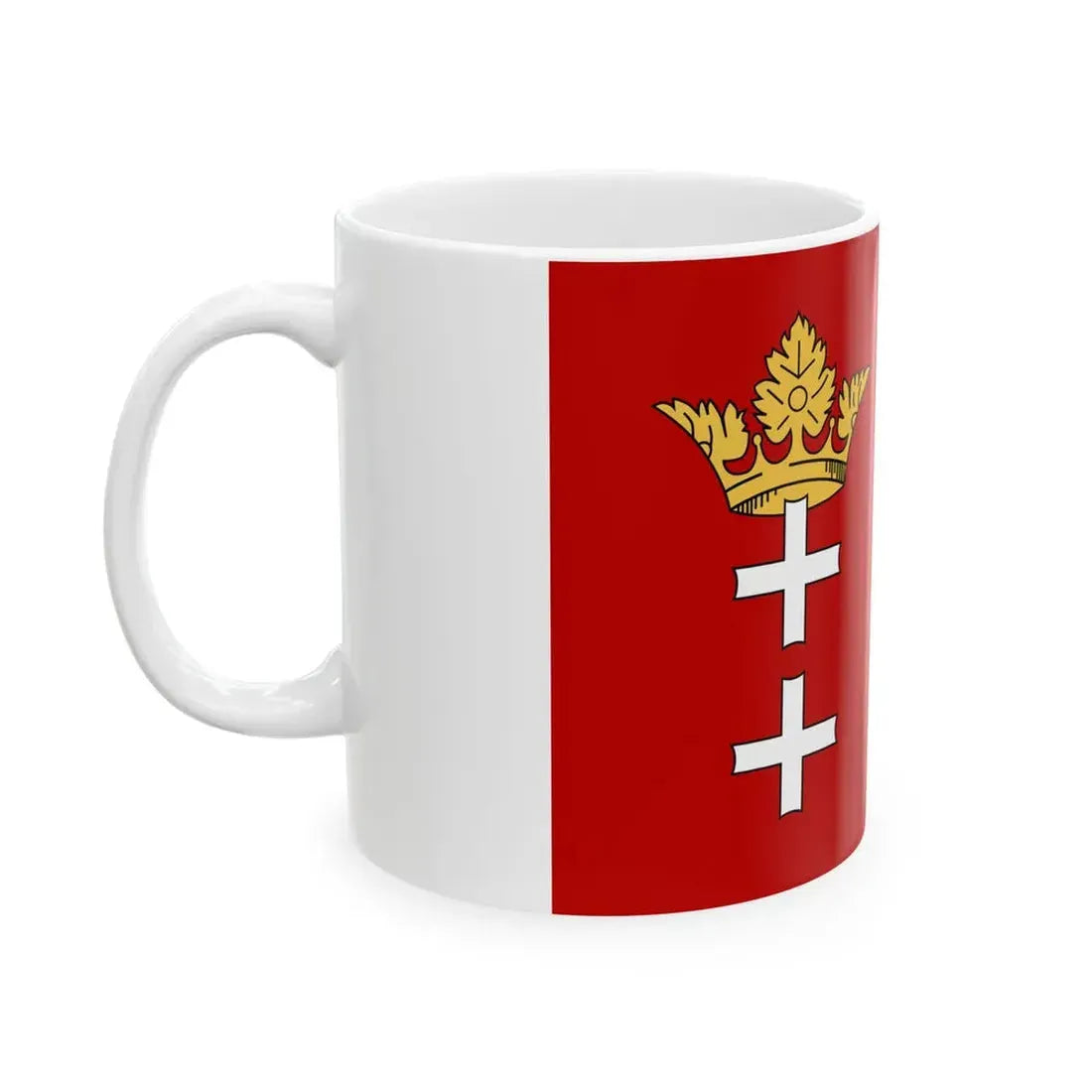 Postal flag and Ensign of the Free City of Danzig Postflagge (Poland) White Coffee Mug - Go Mug Yourself