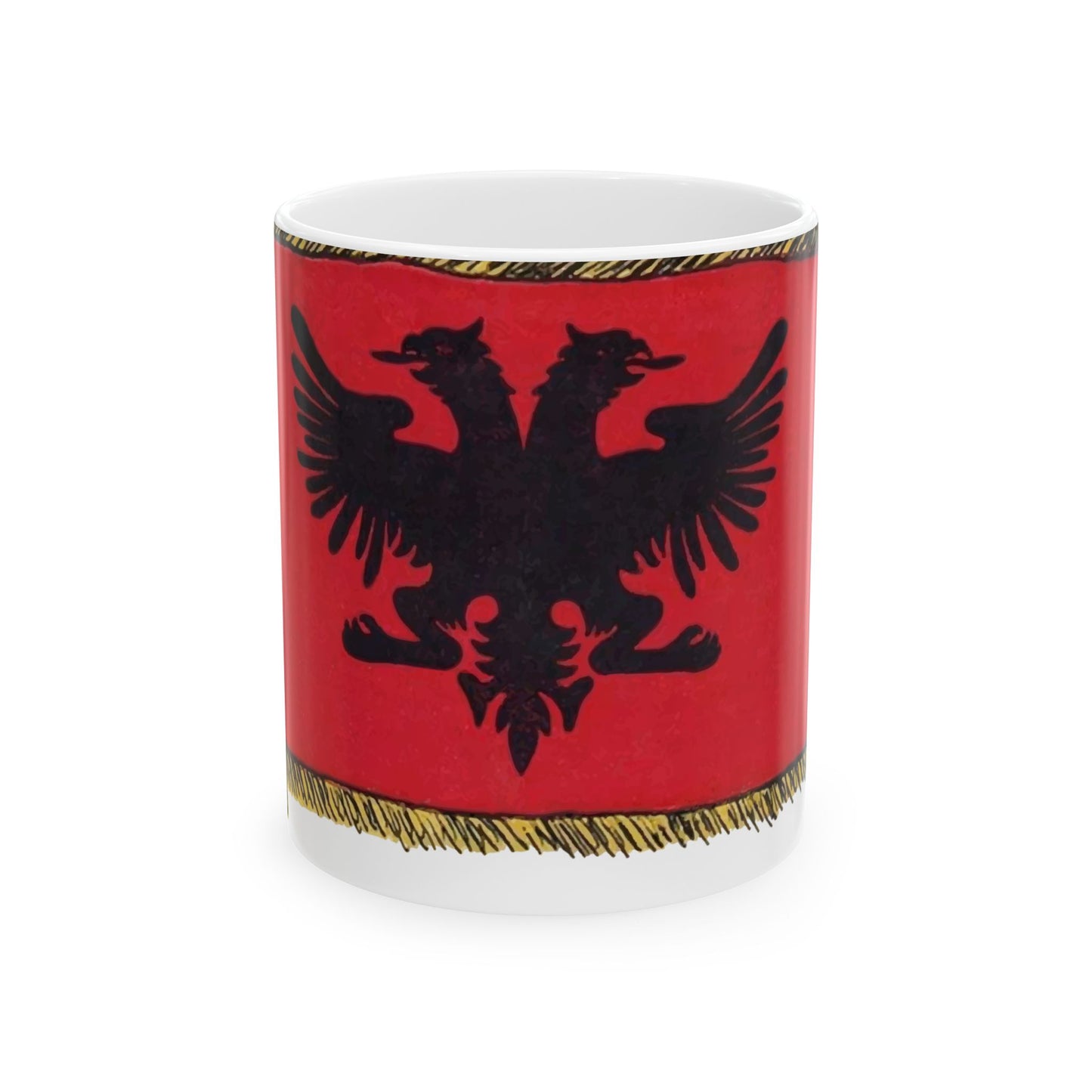 Postcard flag by Spiridon Ilo 1920 (Albania) White Coffee Mug-11oz-Go Mug Yourself