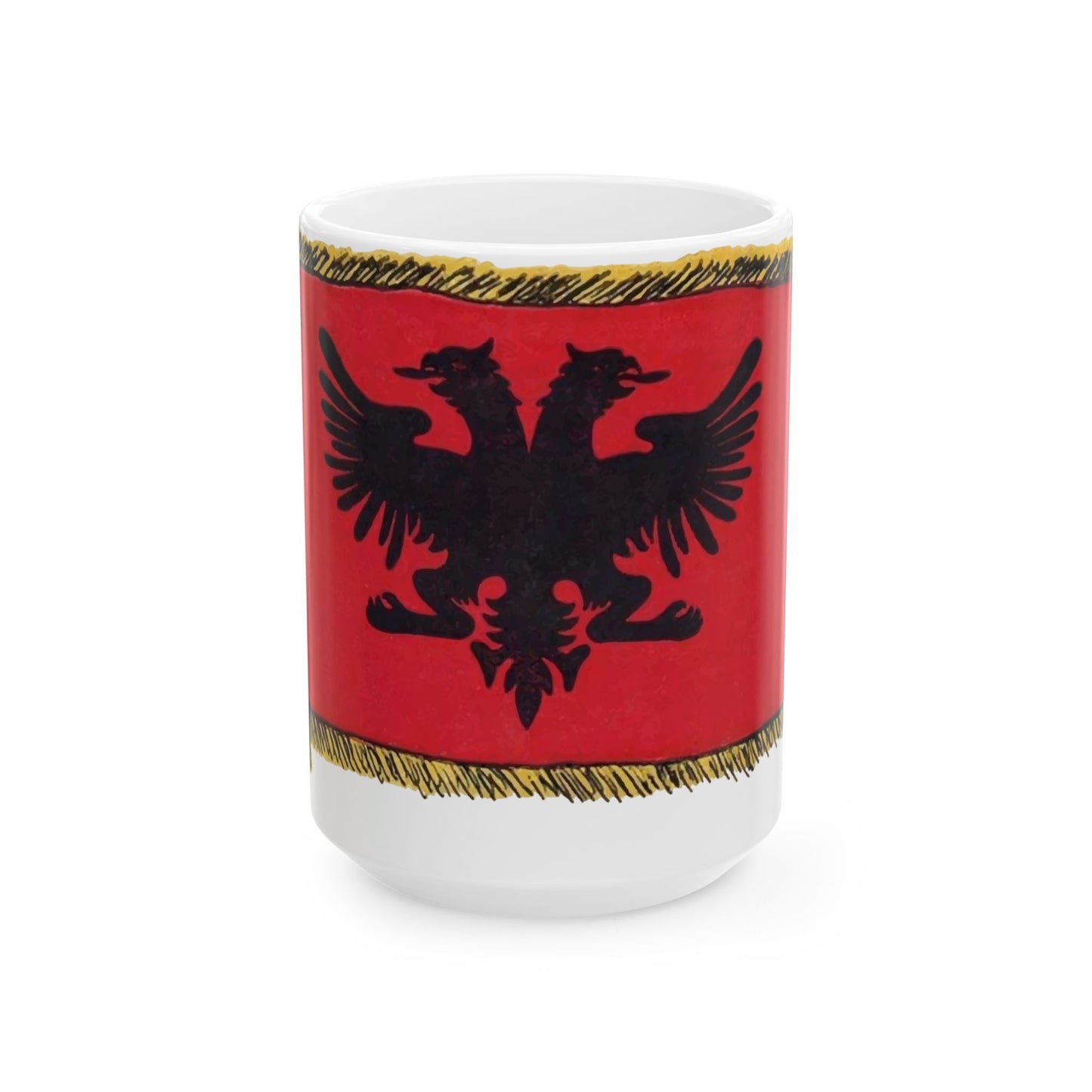 Postcard flag by Spiridon Ilo 1920 (Albania) White Coffee Mug-15oz-Go Mug Yourself