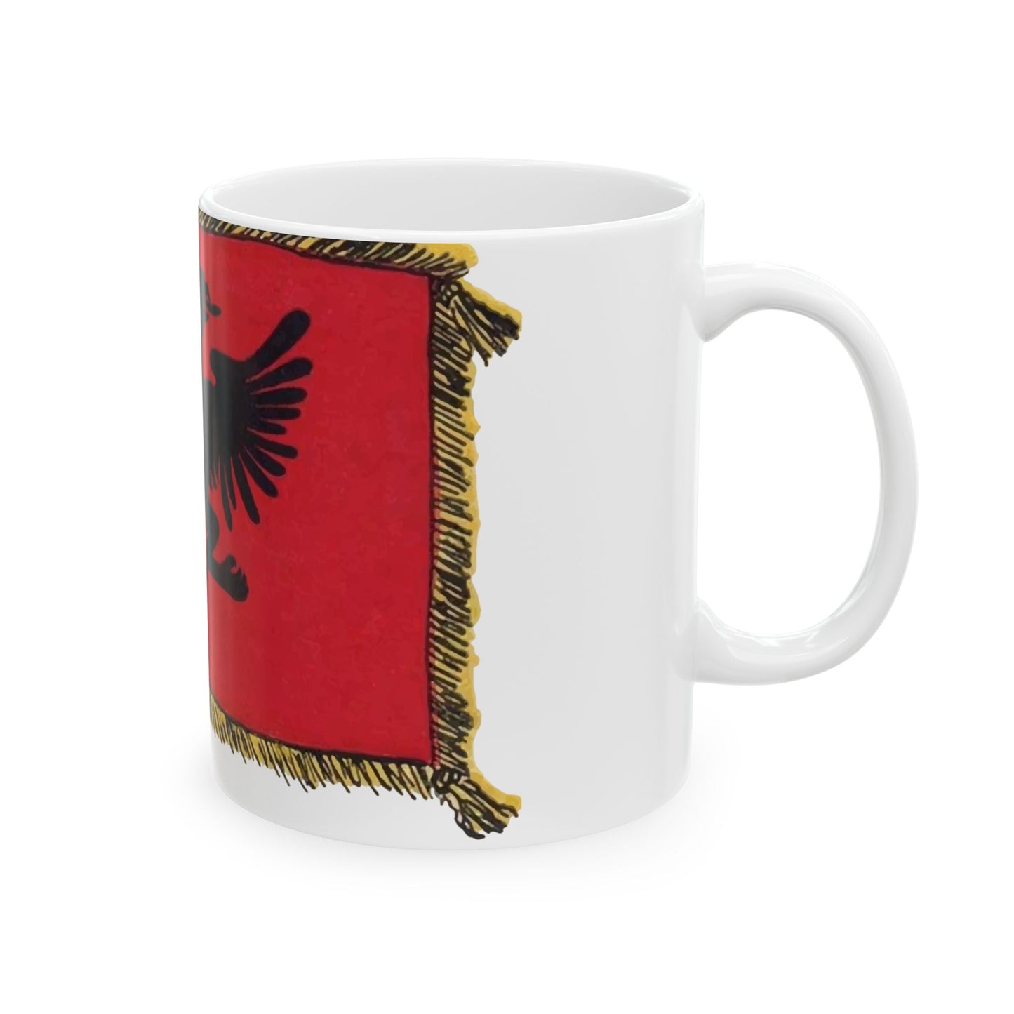 Postcard flag by Spiridon Ilo 1920 (Albania) White Coffee Mug-Go Mug Yourself