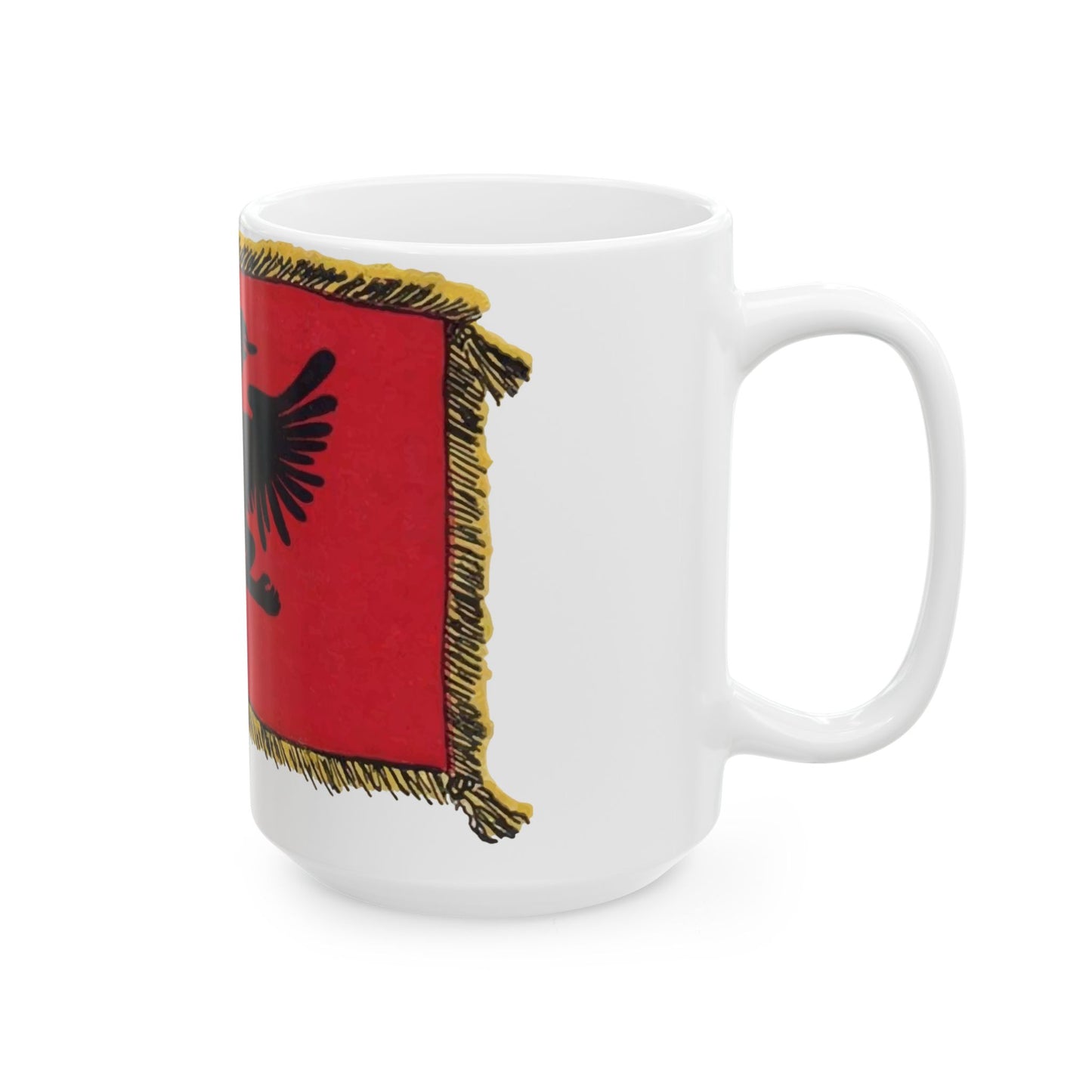 Postcard flag by Spiridon Ilo 1920 (Albania) White Coffee Mug-Go Mug Yourself
