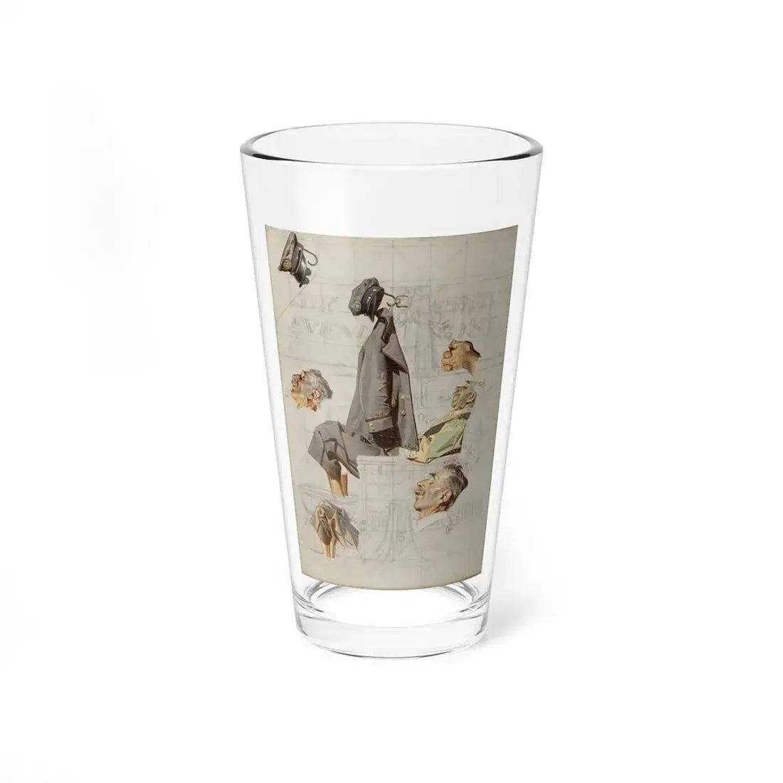 Postman Soaking Feet, The Saturday Evening Post cover study, 1940 (Magazine Illustration) Pint Glass 16oz 16oz - Go Mug Yourself