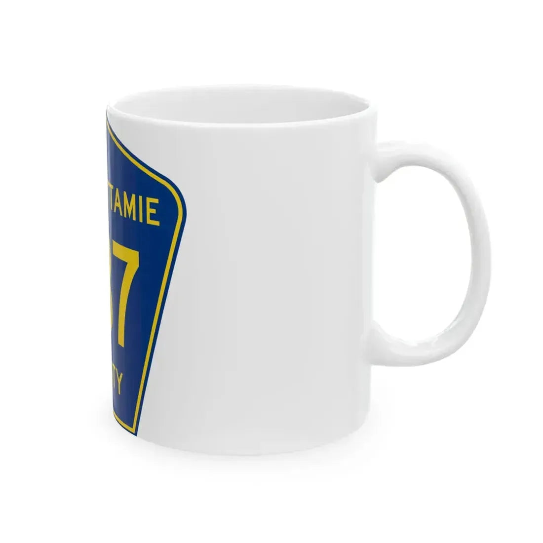 Pottawattamie County Route G37 IA (Iowa) (Road Sign) White Coffee Mug - Go Mug Yourself