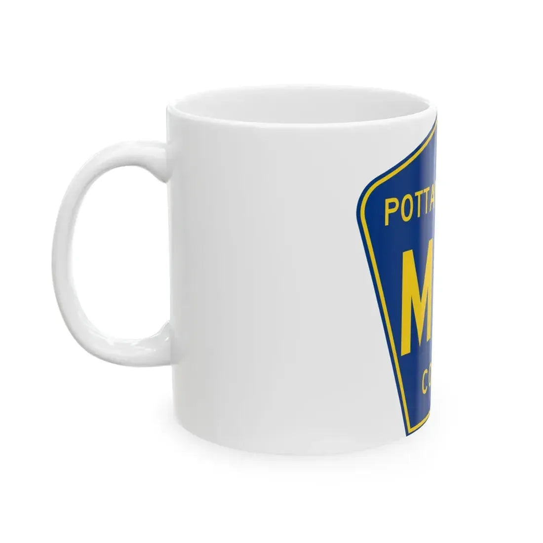 Pottawattamie County Route M47 IA (Iowa) (Road Sign) White Coffee Mug - Go Mug Yourself
