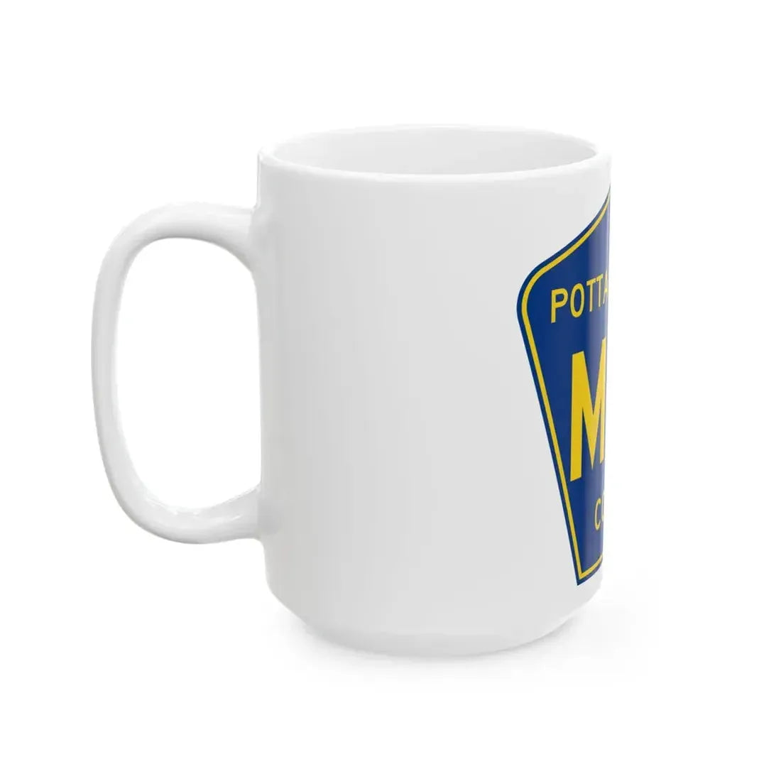 Pottawattamie County Route M47 IA (Iowa) (Road Sign) White Coffee Mug - Go Mug Yourself
