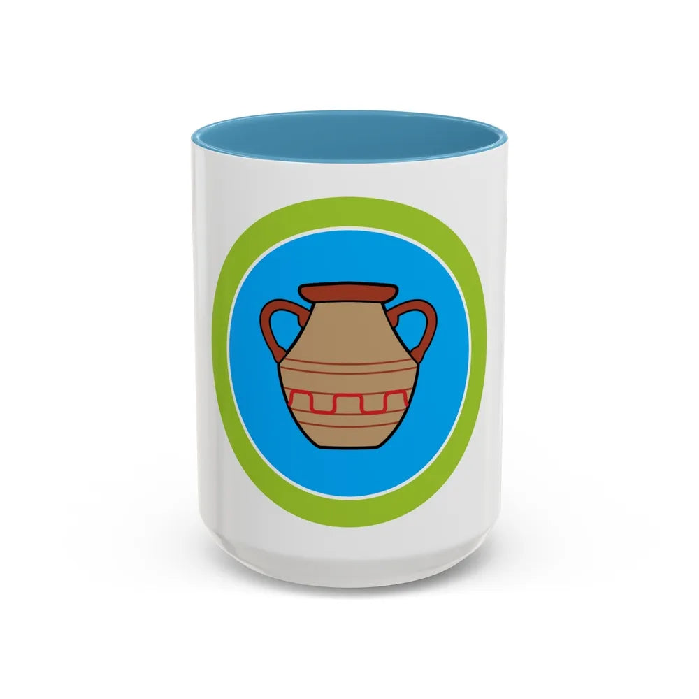 Pottery (Boy Scout Merit Badge) Accent Coffee Mug-15oz-Light Blue-Go Mug Yourself