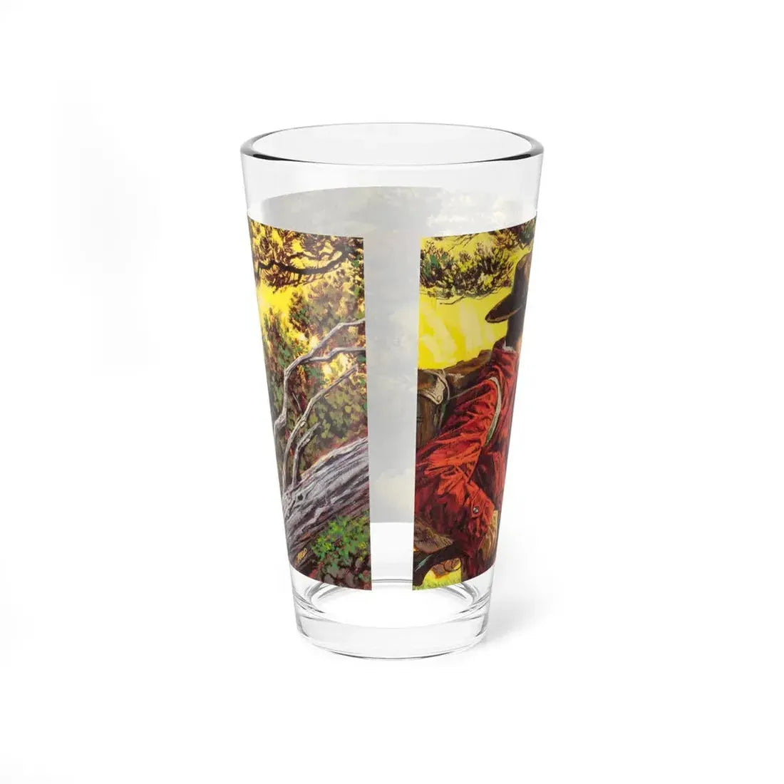 Pouncing Puma, Outdoor Life magazine story illustration, July 1967 (Magazine Illustration) Pint Glass 16oz - Go Mug Yourself