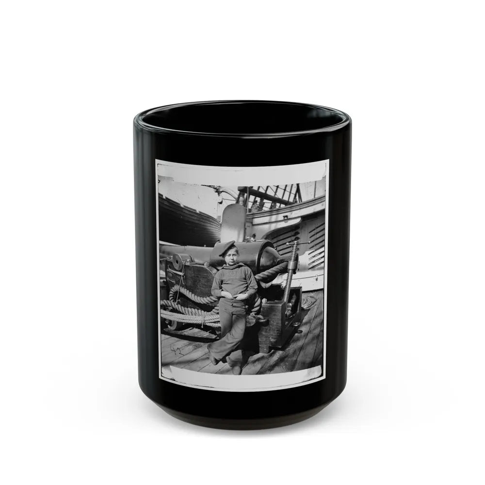 Powder Monkey By Gun Of U.S.S. New Hampshire Off Charleston, S.C. (U.S. Civil War) Black Coffee Mug-15oz-Go Mug Yourself