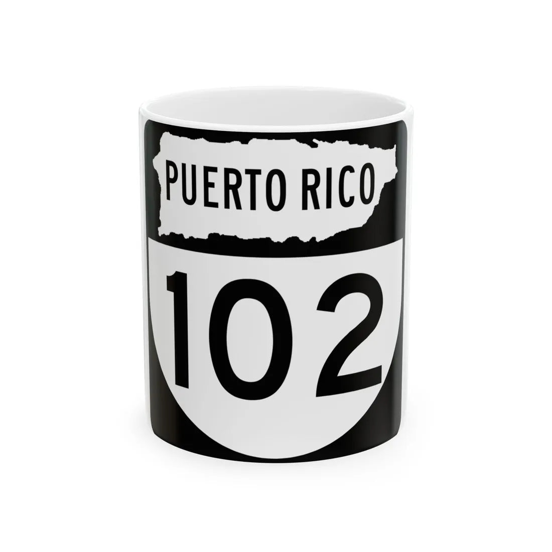 PR old 102 (Puerto Rico) (Road Sign) White Coffee Mug 11oz - Go Mug Yourself