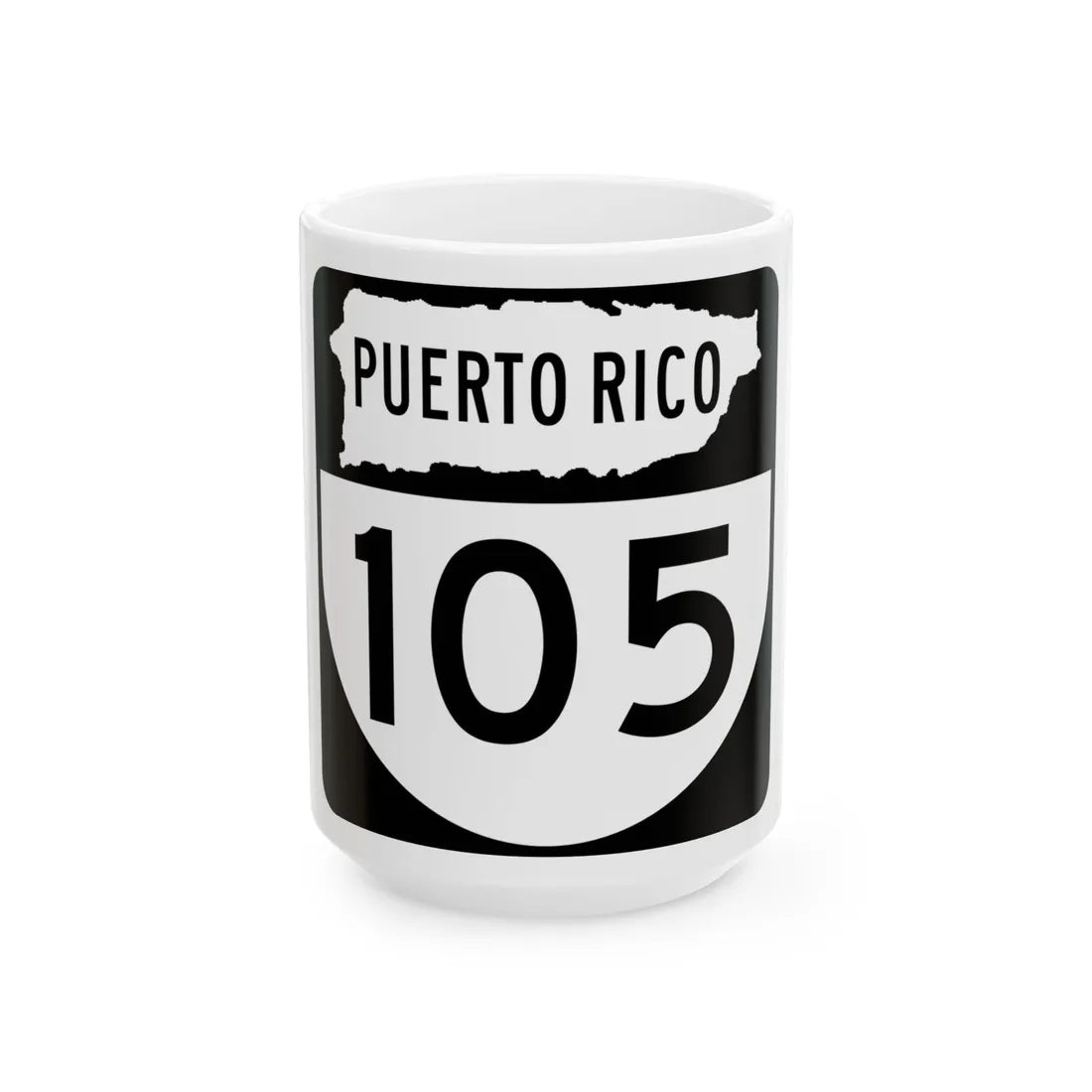 PR old 105 (Puerto Rico) (Road Sign) White Coffee Mug 15oz - Go Mug Yourself