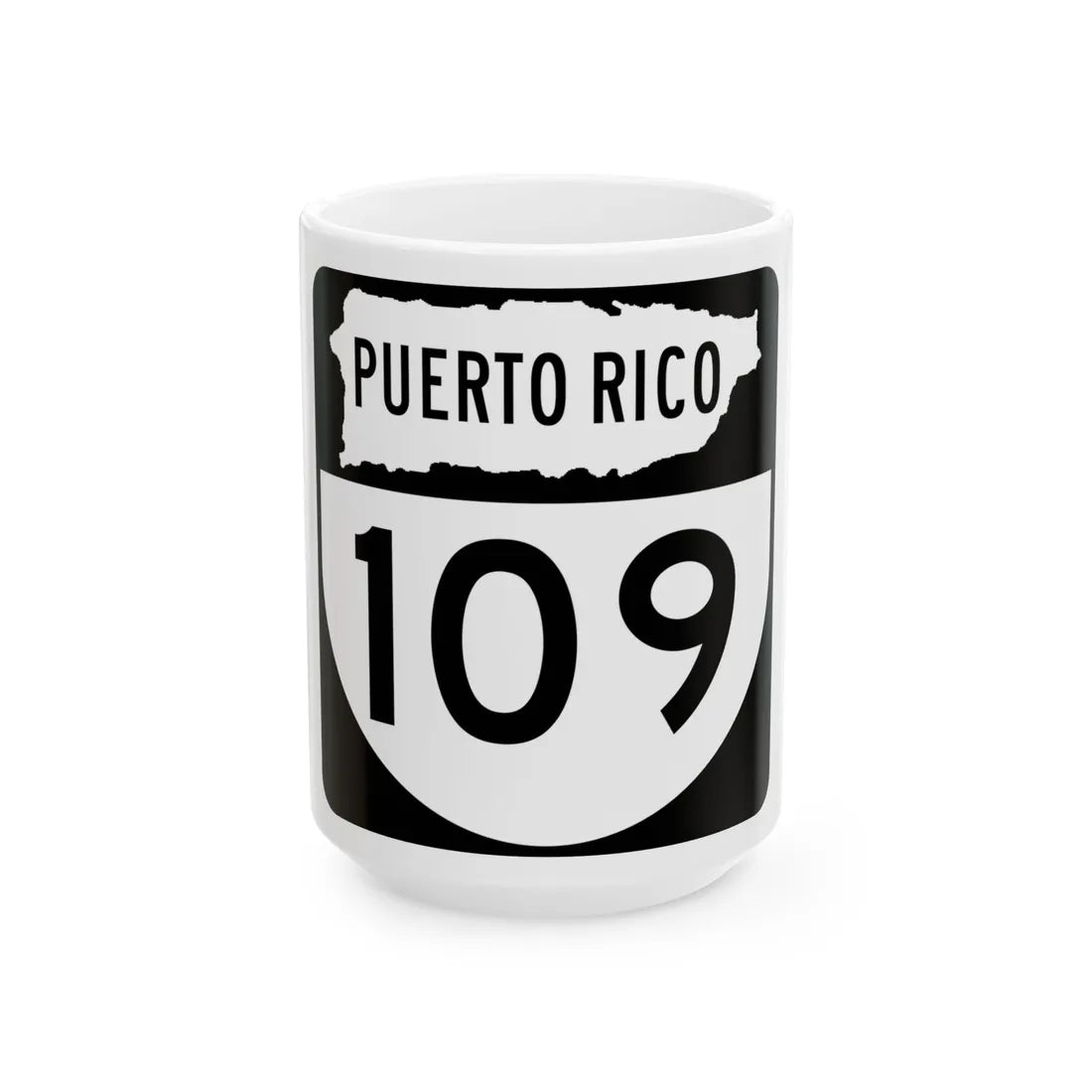 PR old 109 (Puerto Rico) (Road Sign) White Coffee Mug 15oz - Go Mug Yourself