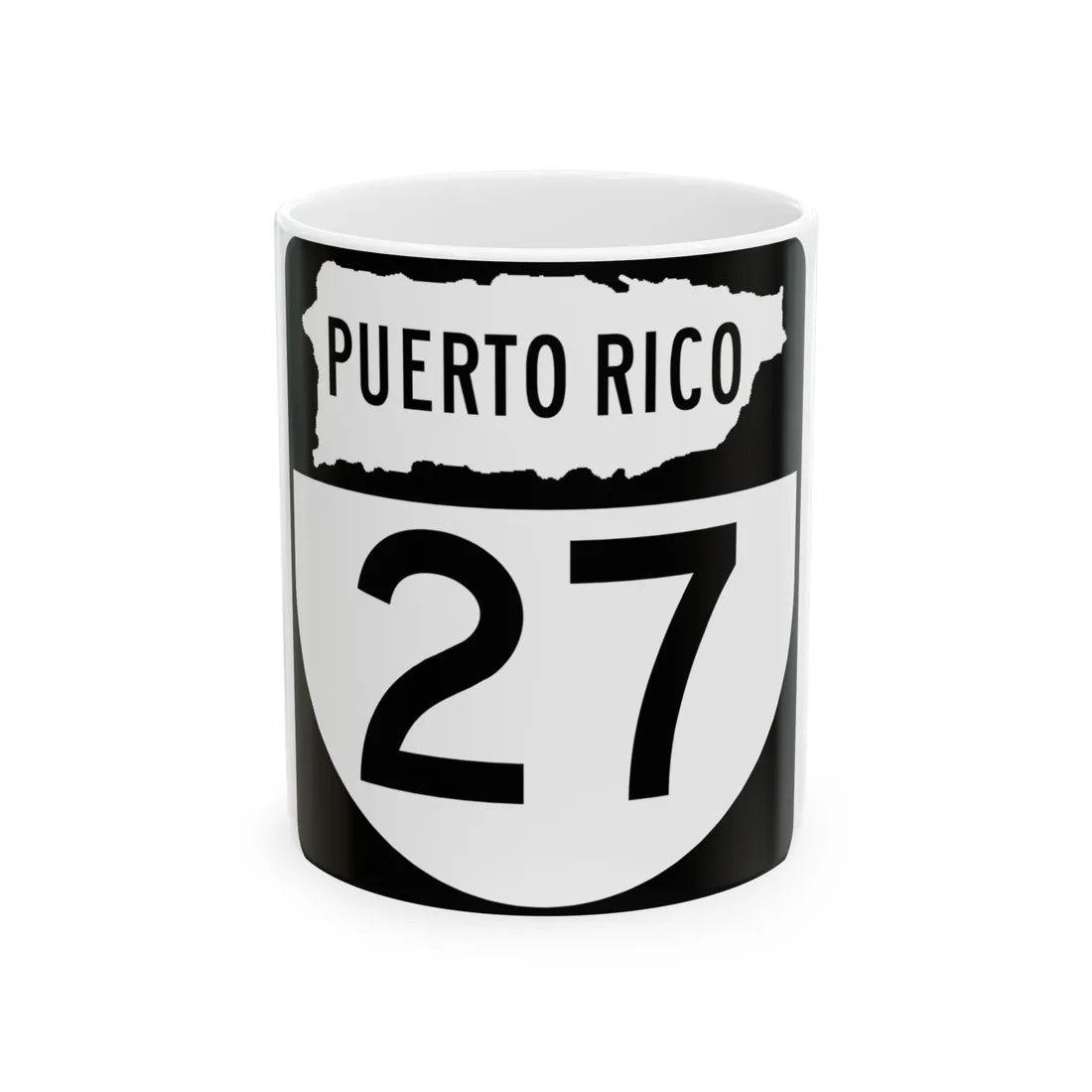 PR old 27 (Puerto Rico) (Road Sign) White Coffee Mug 11oz - Go Mug Yourself