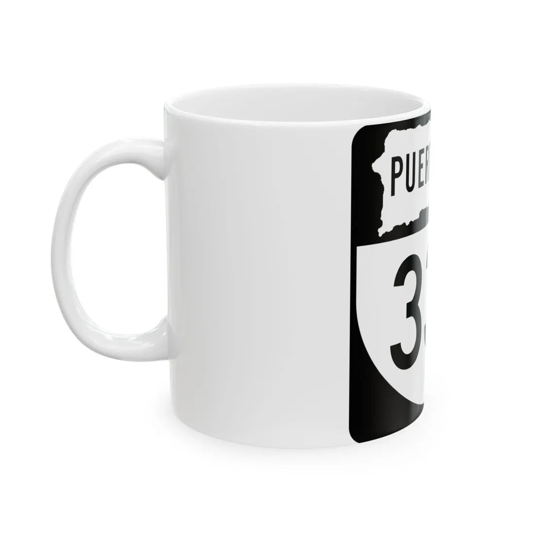 PR old 336 (Puerto Rico) (Road Sign) White Coffee Mug - Go Mug Yourself