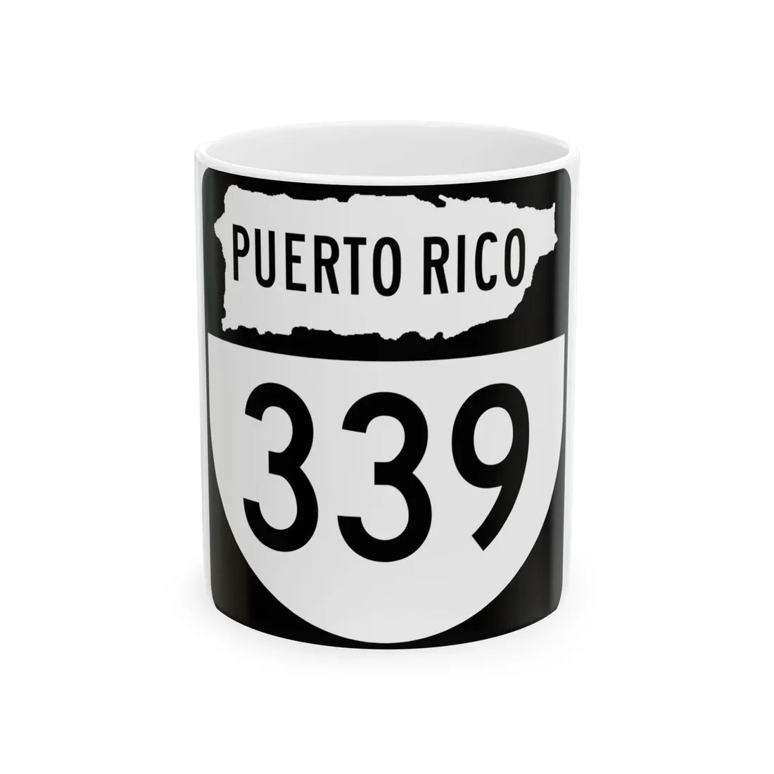 PR old 339 (Puerto Rico) (Road Sign) White Coffee Mug 11oz - Go Mug Yourself