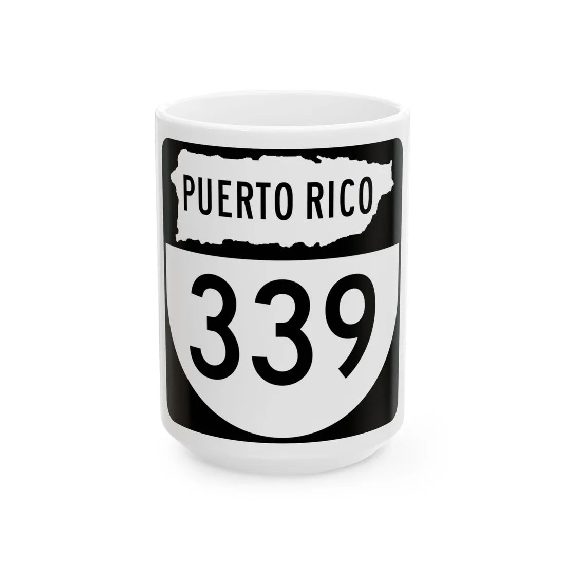 PR old 339 (Puerto Rico) (Road Sign) White Coffee Mug 15oz - Go Mug Yourself