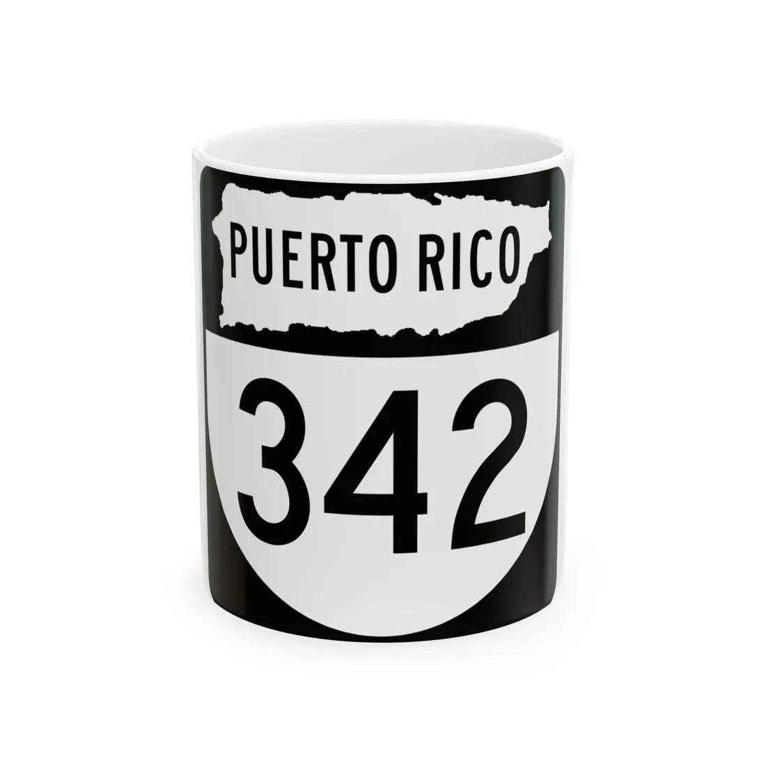 PR old 342 (Puerto Rico) (Road Sign) White Coffee Mug 11oz - Go Mug Yourself