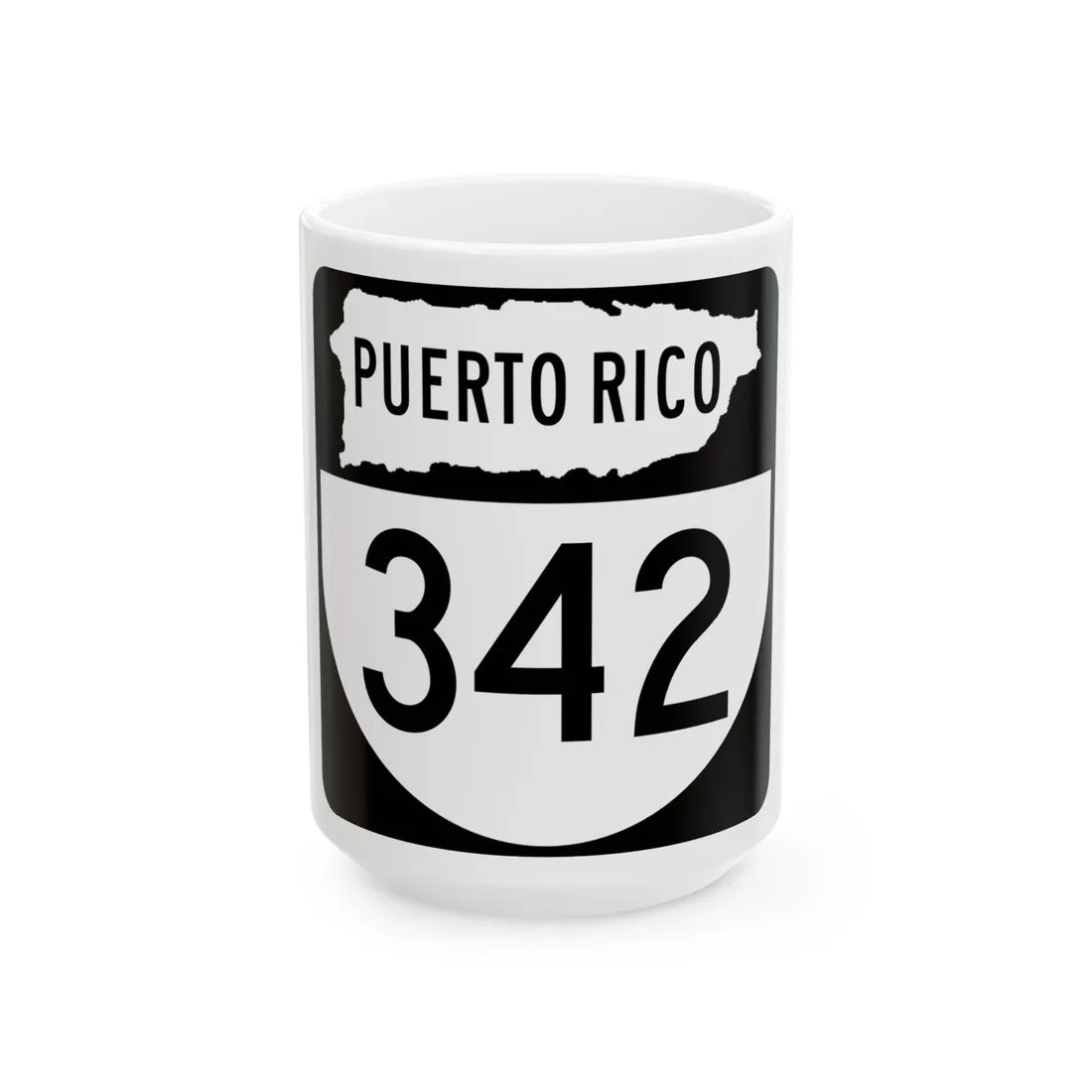 PR old 342 (Puerto Rico) (Road Sign) White Coffee Mug 15oz - Go Mug Yourself