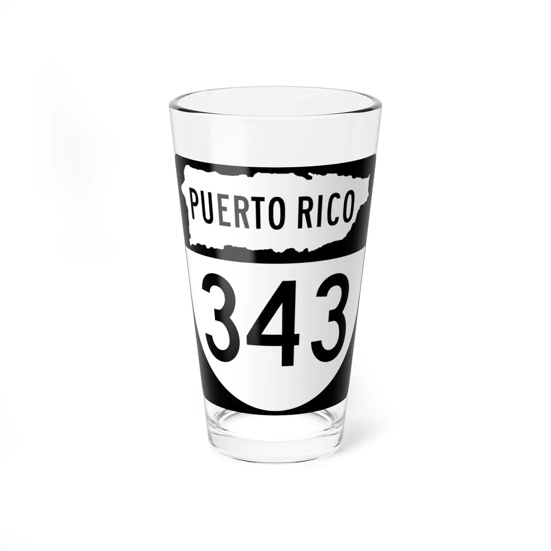 PR old 343 (Puerto Rico) (Road Sign) Pint Glass 16oz - Go Mug Yourself