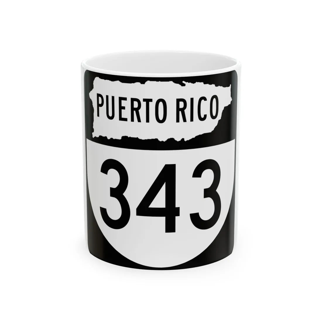 PR old 343 (Puerto Rico) (Road Sign) White Coffee Mug 11oz - Go Mug Yourself