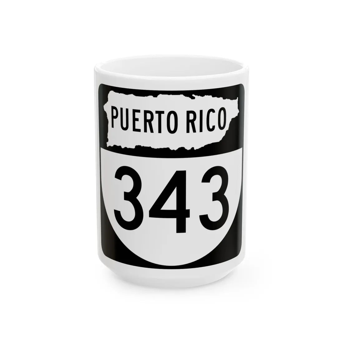 PR old 343 (Puerto Rico) (Road Sign) White Coffee Mug 15oz - Go Mug Yourself