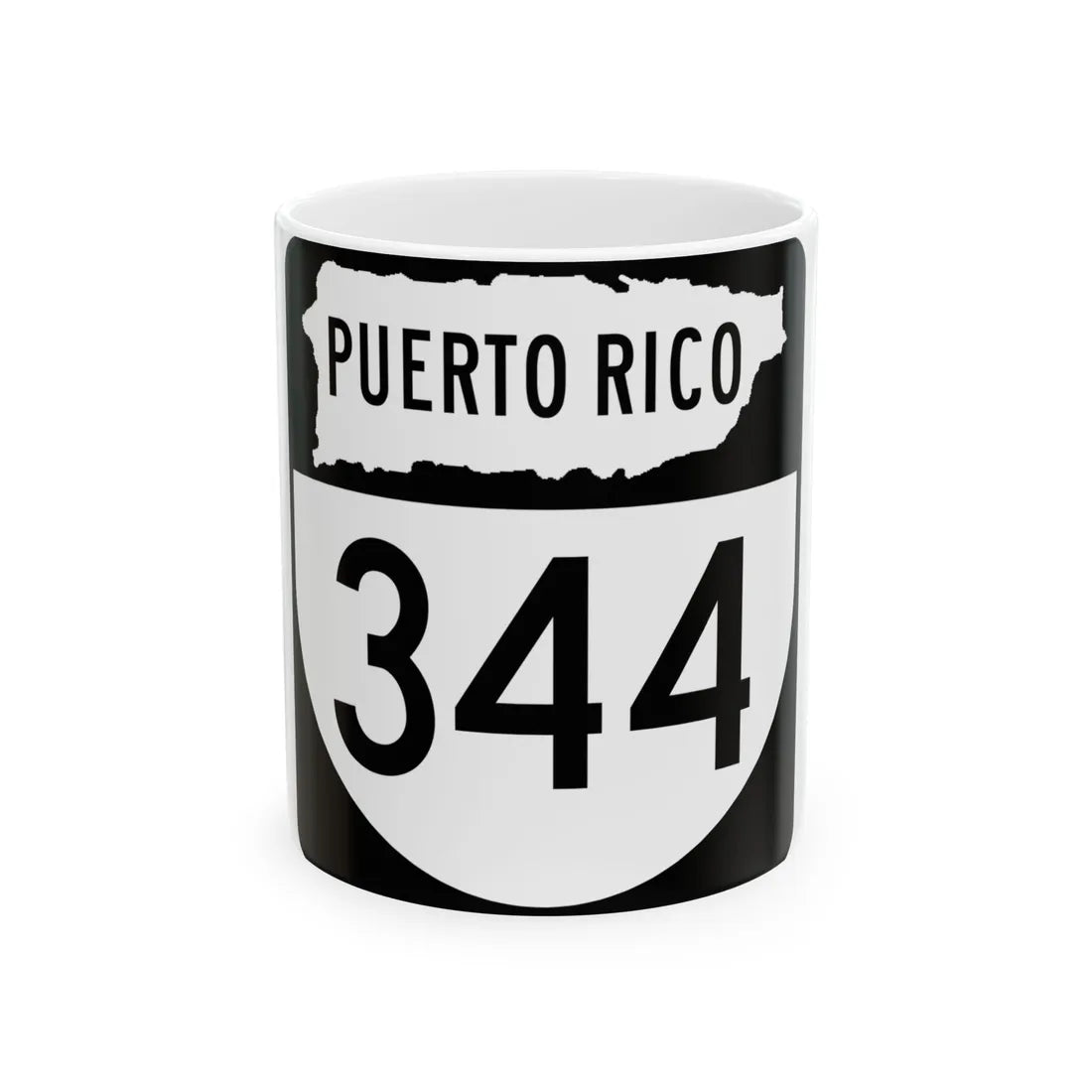 PR old 344 (Puerto Rico) (Road Sign) White Coffee Mug 11oz - Go Mug Yourself