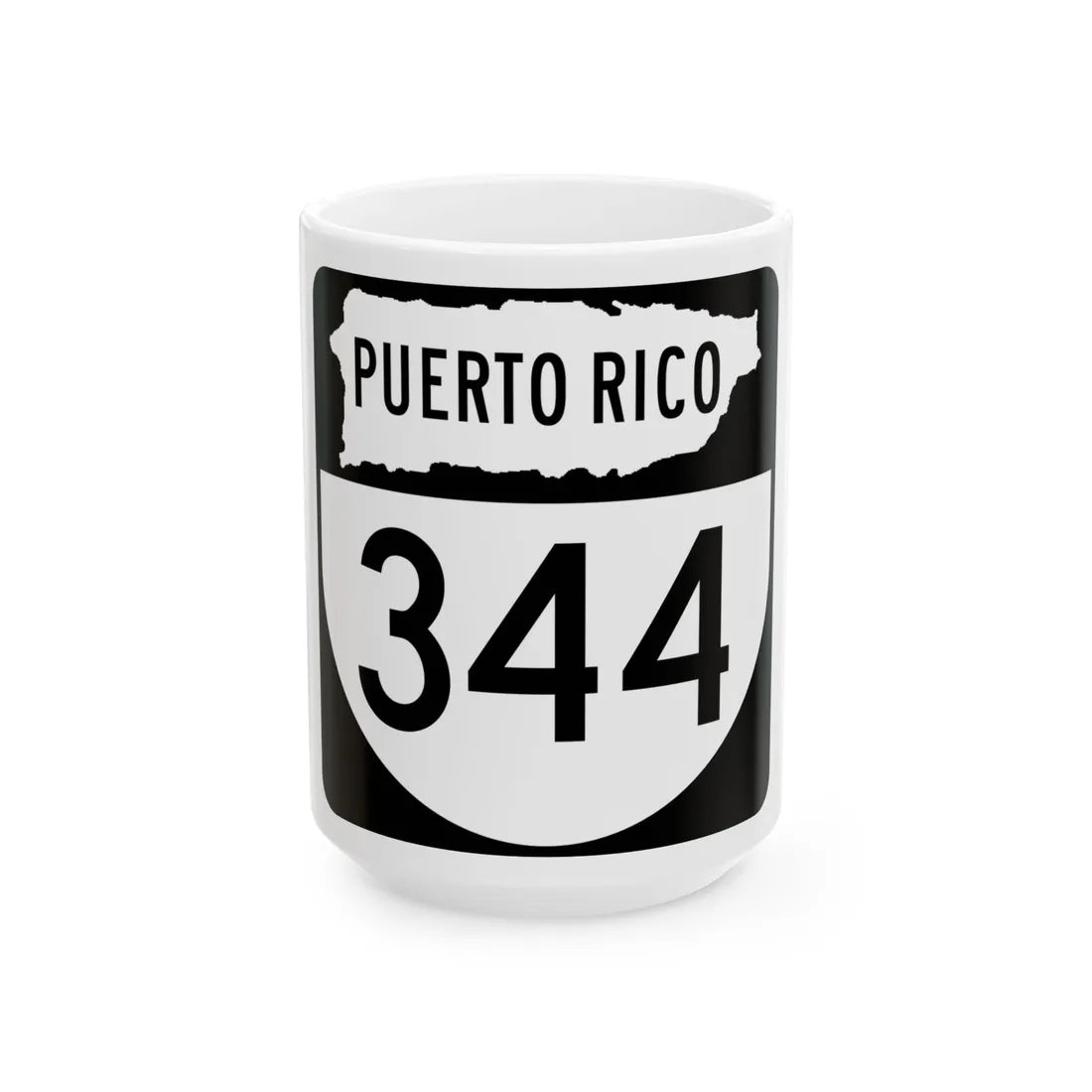 PR old 344 (Puerto Rico) (Road Sign) White Coffee Mug 15oz - Go Mug Yourself