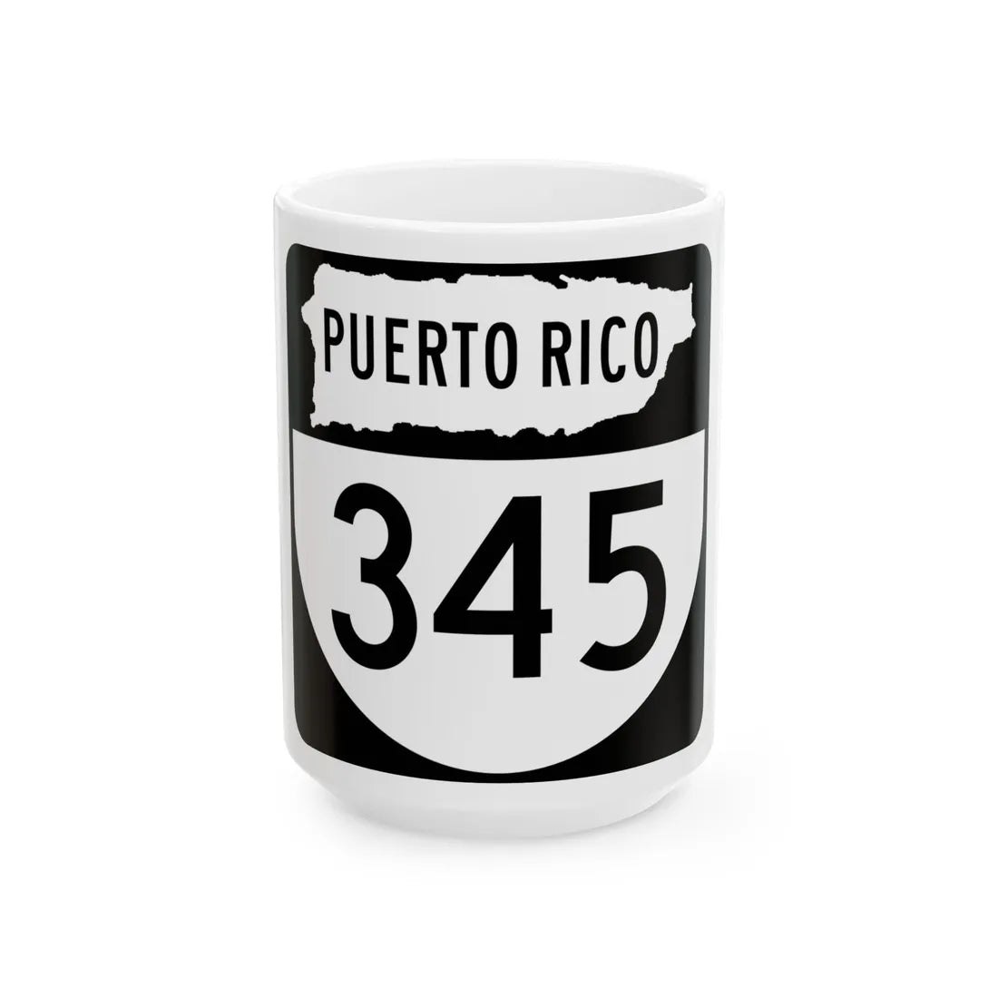 PR old 345 (Puerto Rico) (Road Sign) White Coffee Mug 15oz - Go Mug Yourself