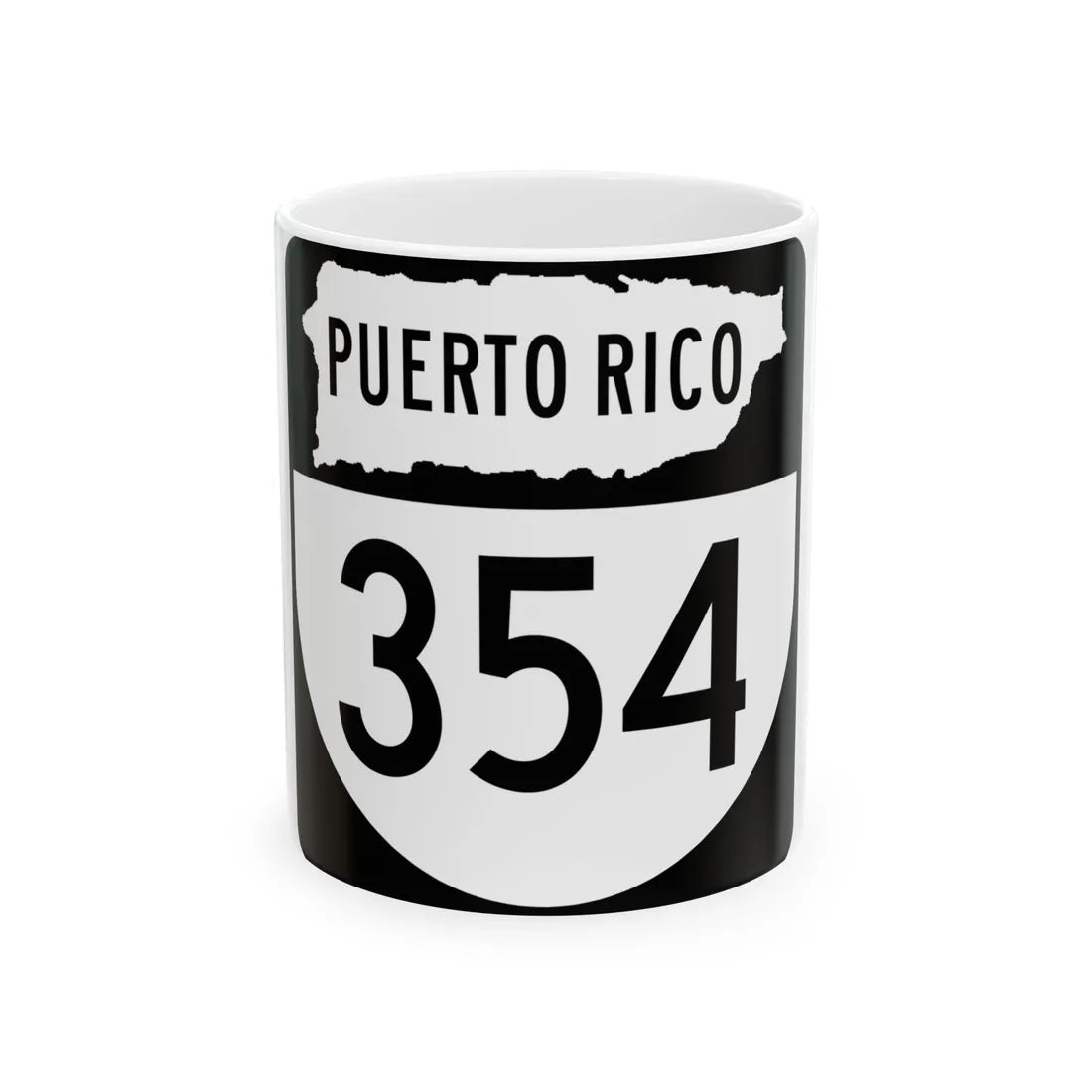 PR old 354 (Puerto Rico) (Road Sign) White Coffee Mug 11oz - Go Mug Yourself
