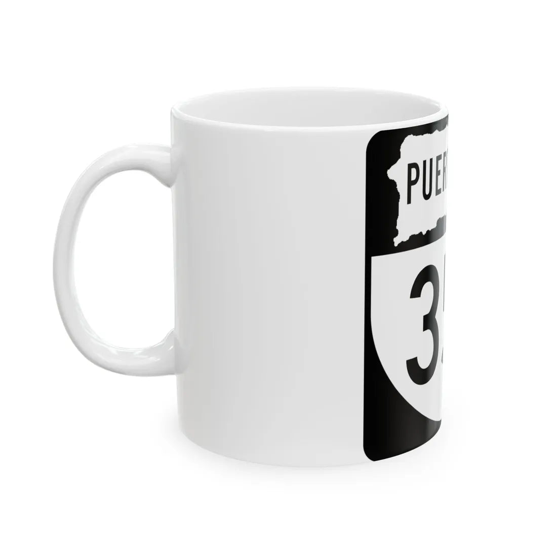 PR old 354 (Puerto Rico) (Road Sign) White Coffee Mug - Go Mug Yourself