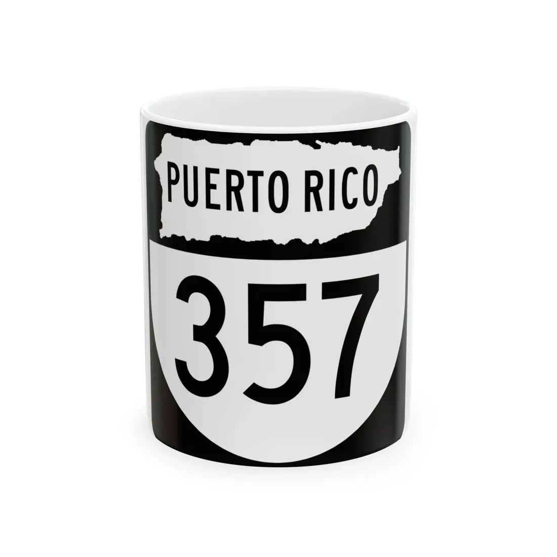PR old 357 (Puerto Rico) (Road Sign) White Coffee Mug 11oz - Go Mug Yourself