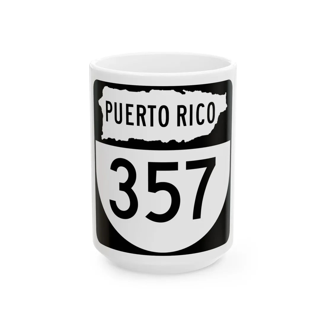PR old 357 (Puerto Rico) (Road Sign) White Coffee Mug 15oz - Go Mug Yourself