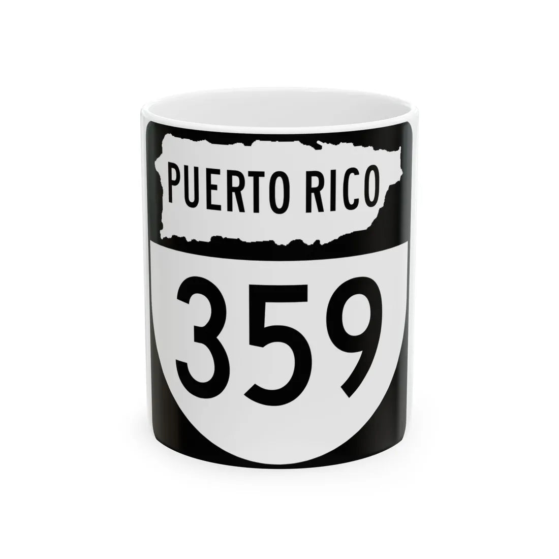PR old 359 (Puerto Rico) (Road Sign) White Coffee Mug 11oz - Go Mug Yourself