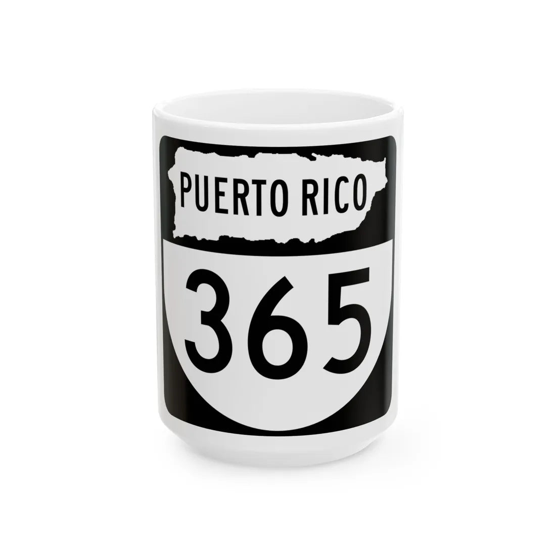 PR old 365 (Puerto Rico) (Road Sign) White Coffee Mug 15oz - Go Mug Yourself