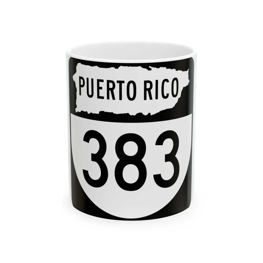 PR old 383 (Puerto Rico) (Road Sign) White Coffee Mug 11oz - Go Mug Yourself