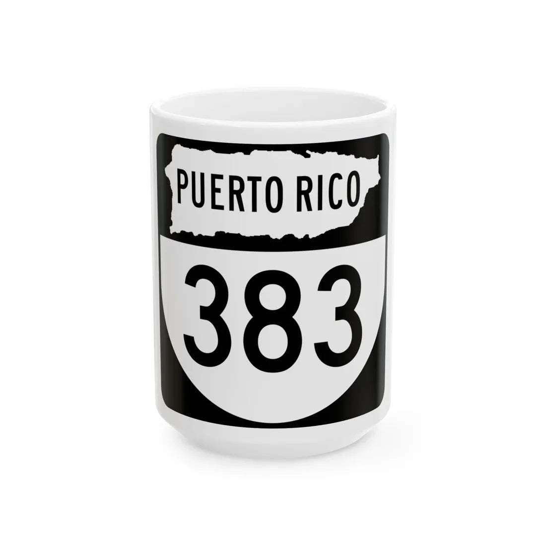 PR old 383 (Puerto Rico) (Road Sign) White Coffee Mug 15oz - Go Mug Yourself