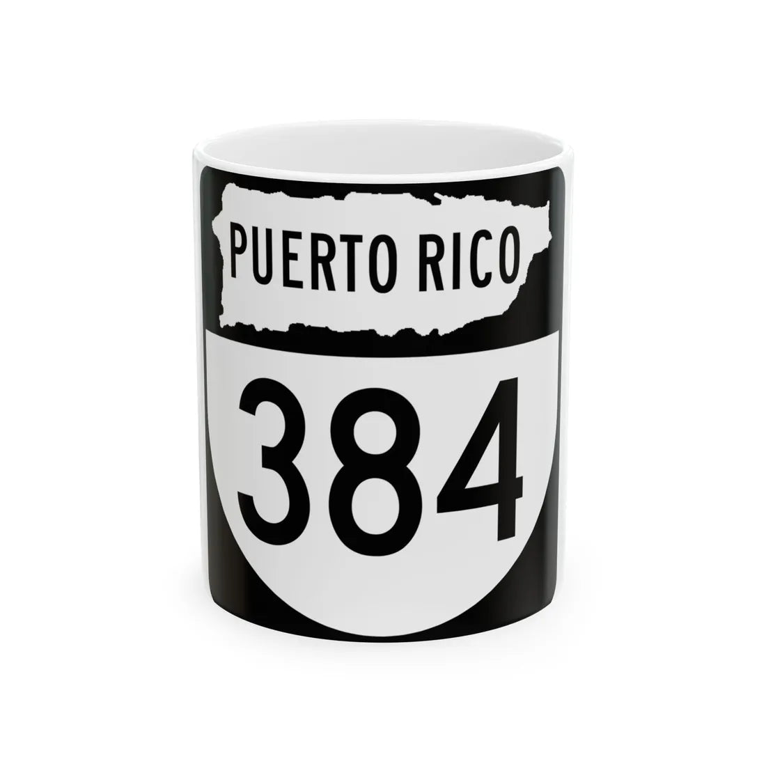 PR old 384 (Puerto Rico) (Road Sign) White Coffee Mug 11oz - Go Mug Yourself