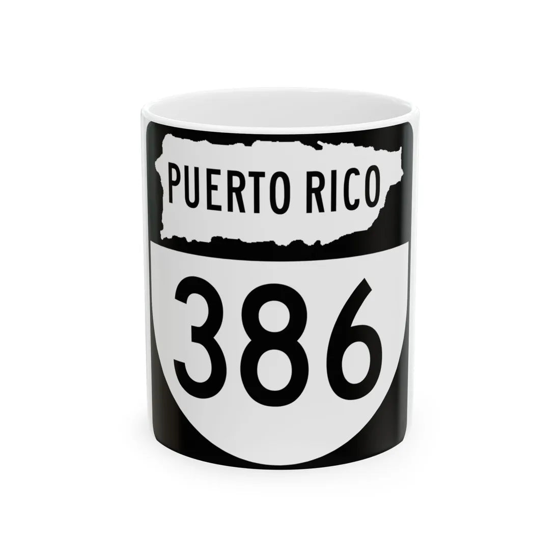 PR old 386 (Puerto Rico) (Road Sign) White Coffee Mug 11oz - Go Mug Yourself