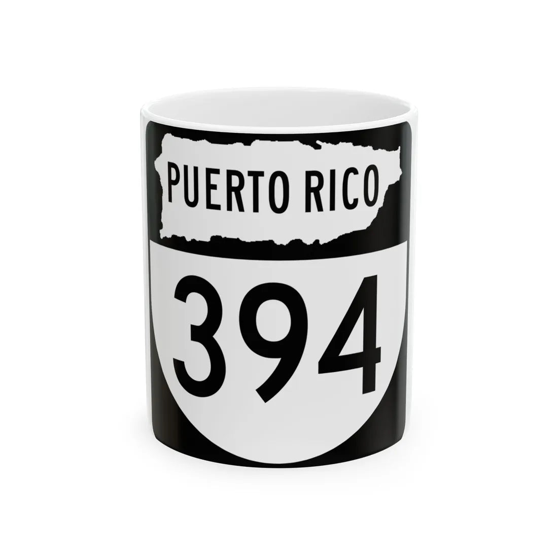 PR old 394 (Puerto Rico) (Road Sign) White Coffee Mug 11oz - Go Mug Yourself