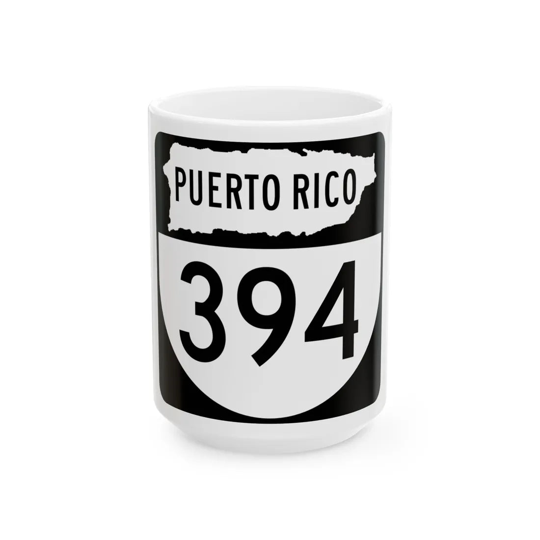PR old 394 (Puerto Rico) (Road Sign) White Coffee Mug 15oz - Go Mug Yourself