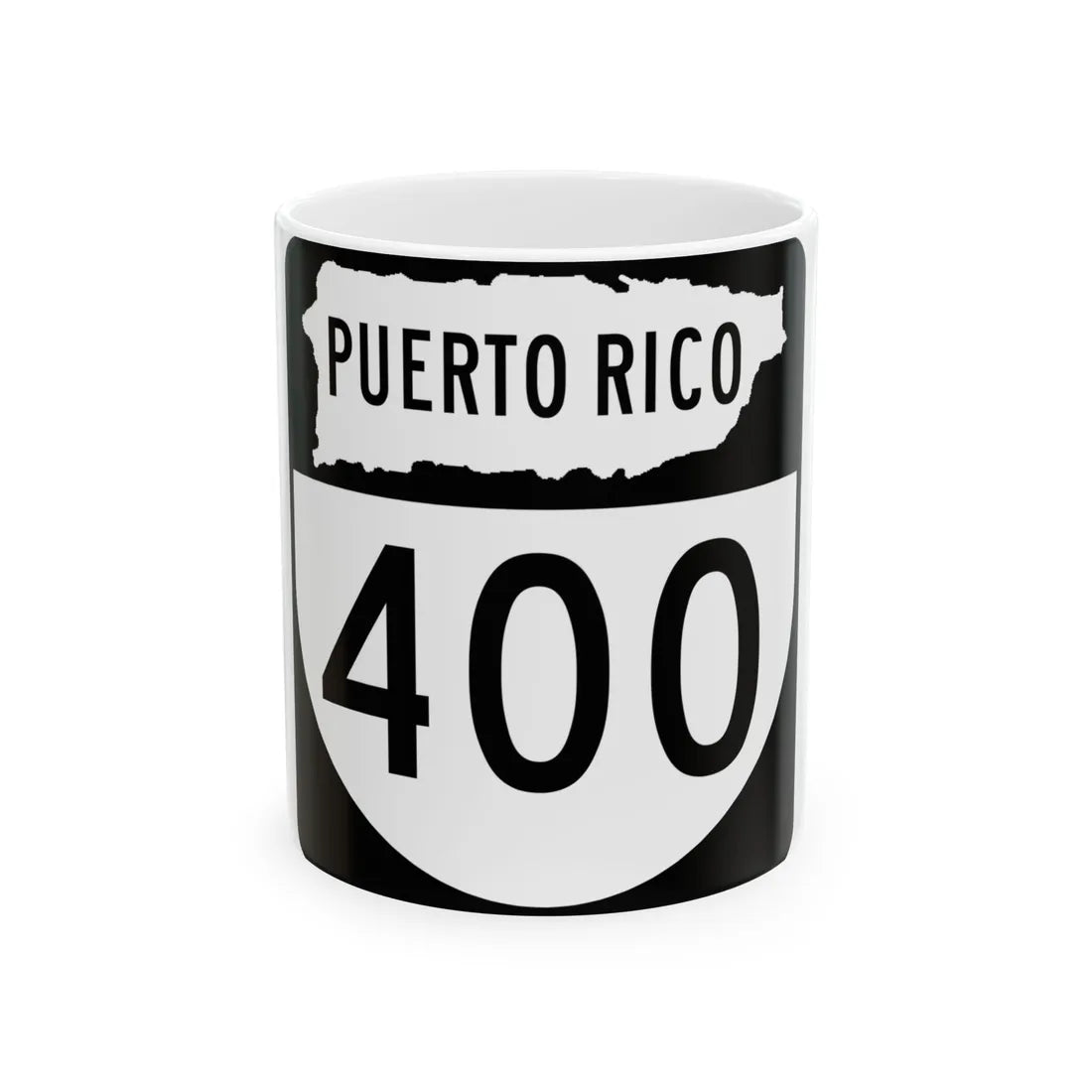 PR old 400 (Puerto Rico) (Road Sign) White Coffee Mug 11oz - Go Mug Yourself