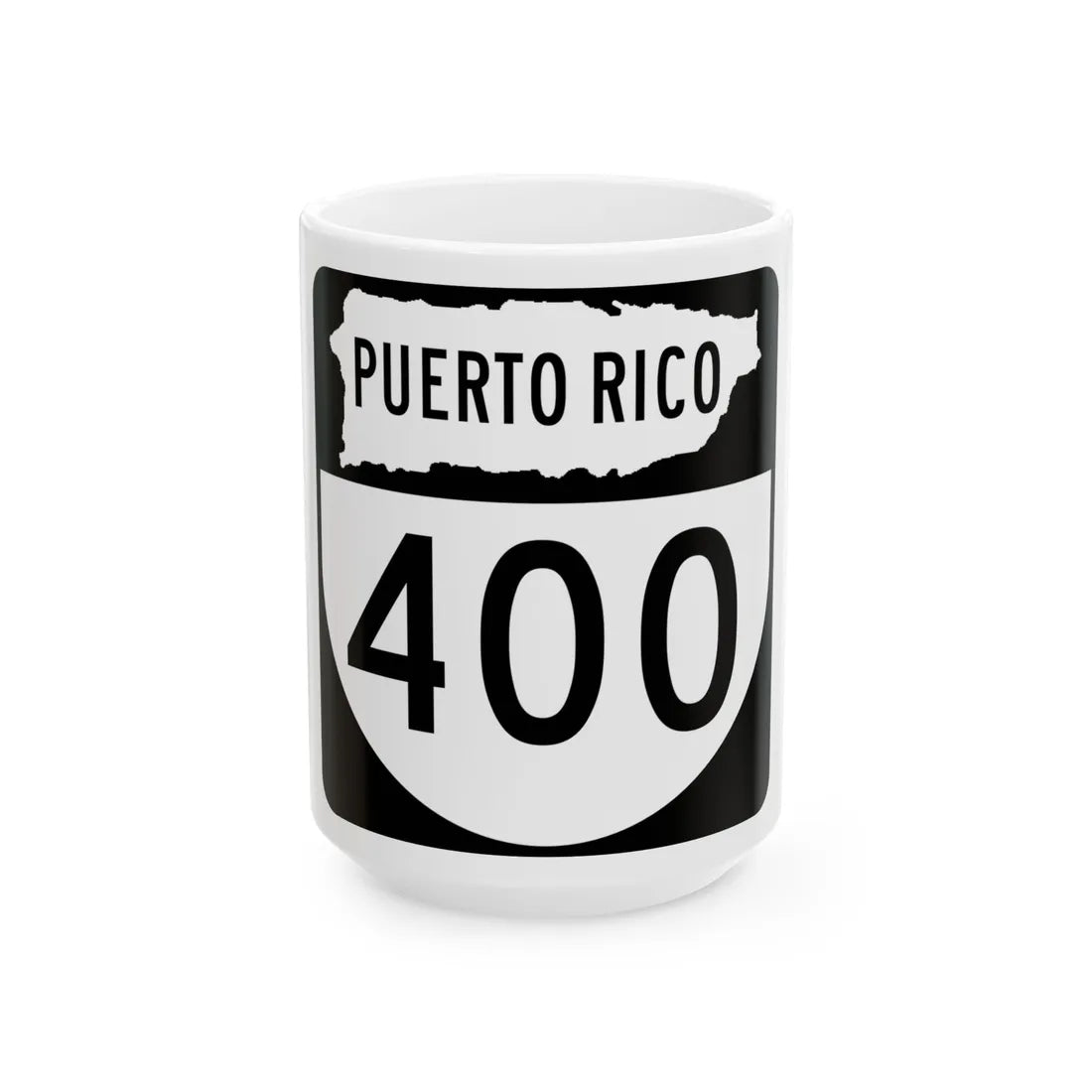 PR old 400 (Puerto Rico) (Road Sign) White Coffee Mug 15oz - Go Mug Yourself