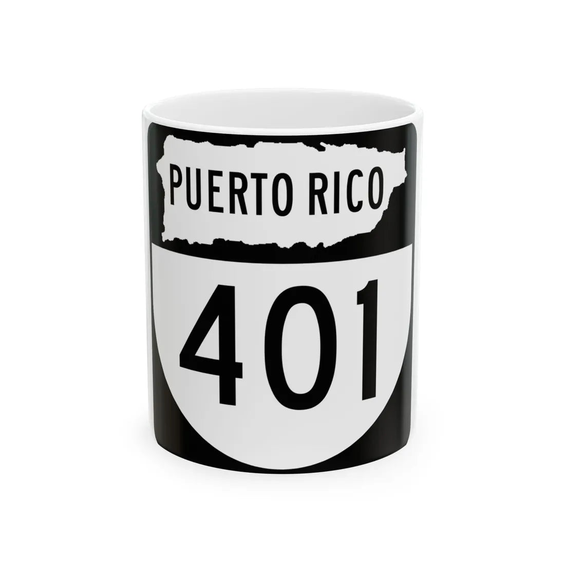 PR old 401 (Puerto Rico) (Road Sign) White Coffee Mug 11oz - Go Mug Yourself