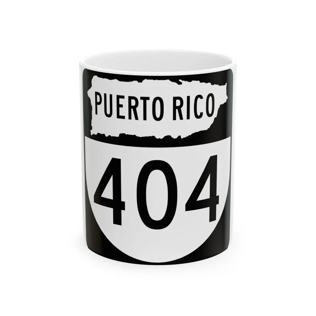 PR old 404 (Puerto Rico) (Road Sign) White Coffee Mug 11oz - Go Mug Yourself