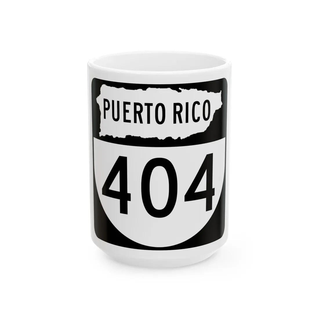 PR old 404 (Puerto Rico) (Road Sign) White Coffee Mug 15oz - Go Mug Yourself