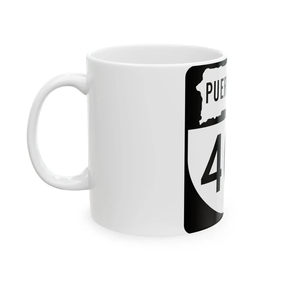 PR old 404 (Puerto Rico) (Road Sign) White Coffee Mug - Go Mug Yourself
