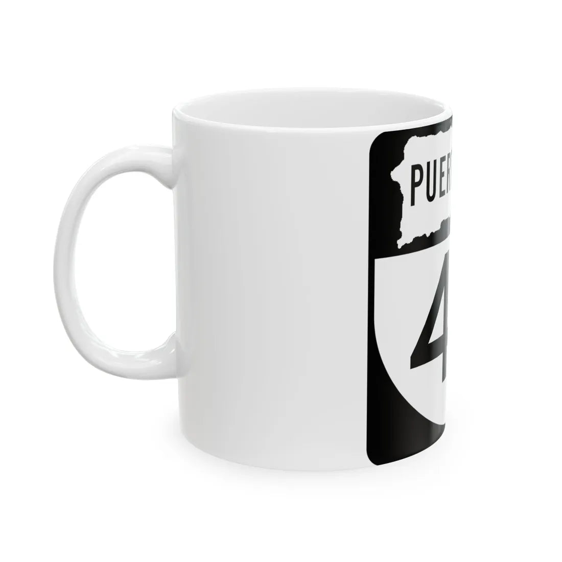 PR old 42 (Puerto Rico) (Road Sign) White Coffee Mug - Go Mug Yourself
