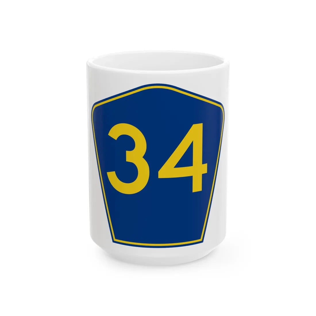 PR secondary 34 (Puerto Rico) (Road Sign) White Coffee Mug 15oz - Go Mug Yourself